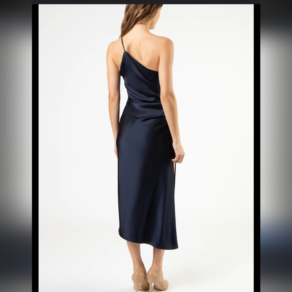 Express Navy One Shoulder Dress